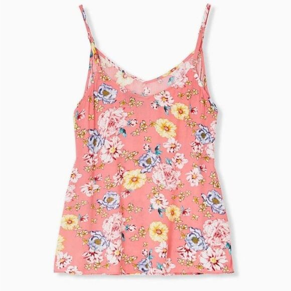 Torrid 12870280 SOPHIE CORAL FLORAL GAUZE SWING CAMI Tank Top V Neck Sleeveless - Picture 3 of 8